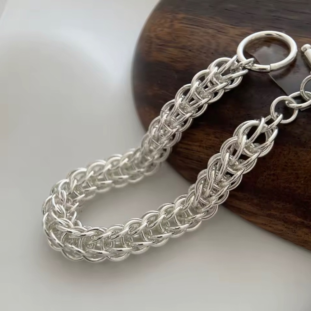 Sterling Silver Braided Chain Bracelet
